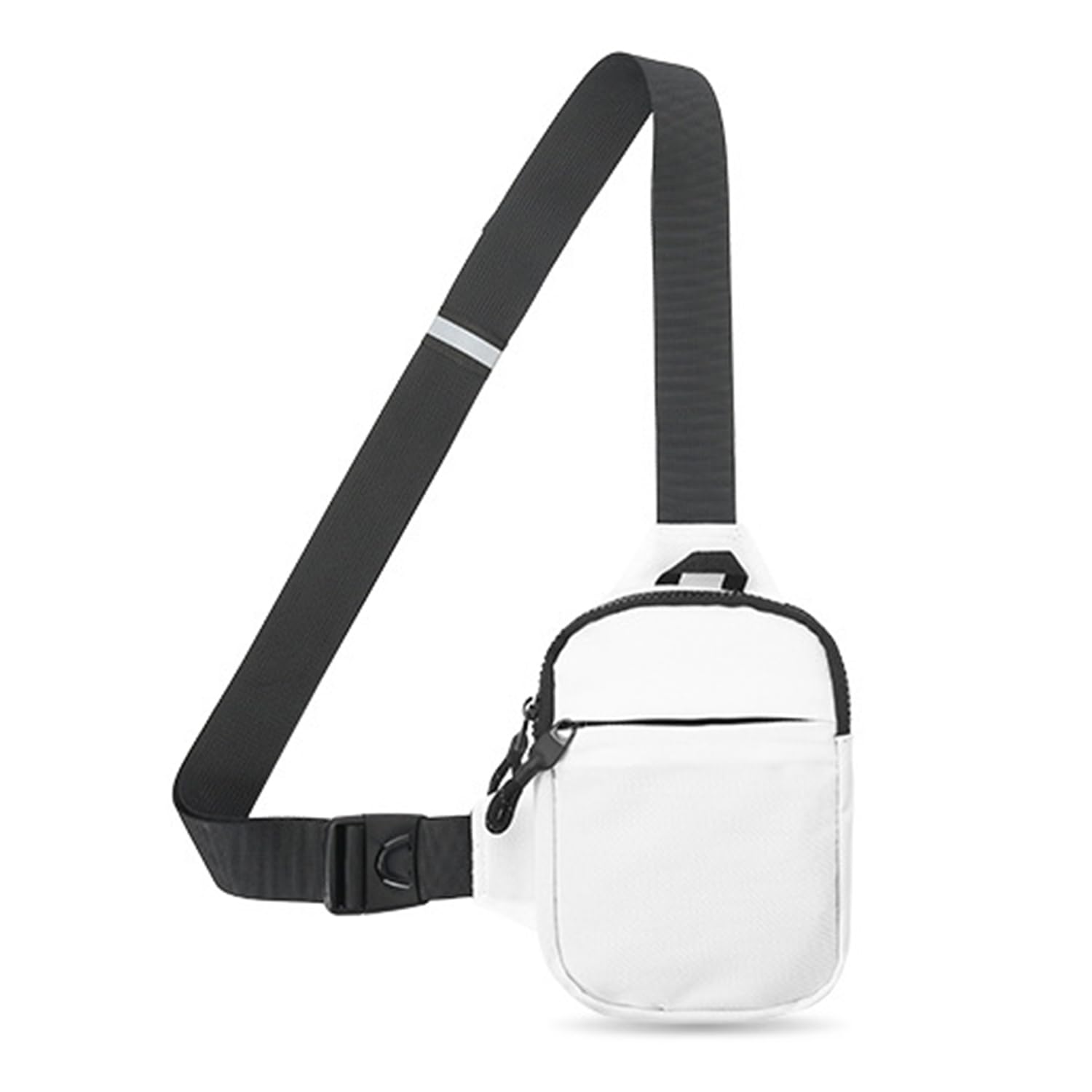 CXJYSD Mini Bolso Cruzado En El Pecho,Para Hombre Y Mujer Con Bolsillos Dobles,Riñonera Impermeable Con Manos Libres,Adecuado Para Deportes Al Aire Libre,Correr Y Viajar (Blanco-01)