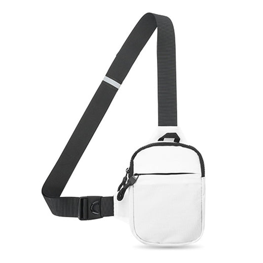 CXJYSD Mini Bolso Cruzado En El Pecho,Para Hombre Y Mujer Con Bolsillos Dobles,Riñonera Impermeable Con Manos Libres,Adecuado Para Deportes Al Aire Libre,Correr Y Viajar (Blanco-01)