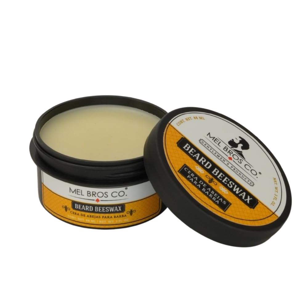 MEL BROS CO. - CERA DE ABEJA 3 OZ/Moldea y Suaviza Barba y Bigote 100% Ingredientes Naturales