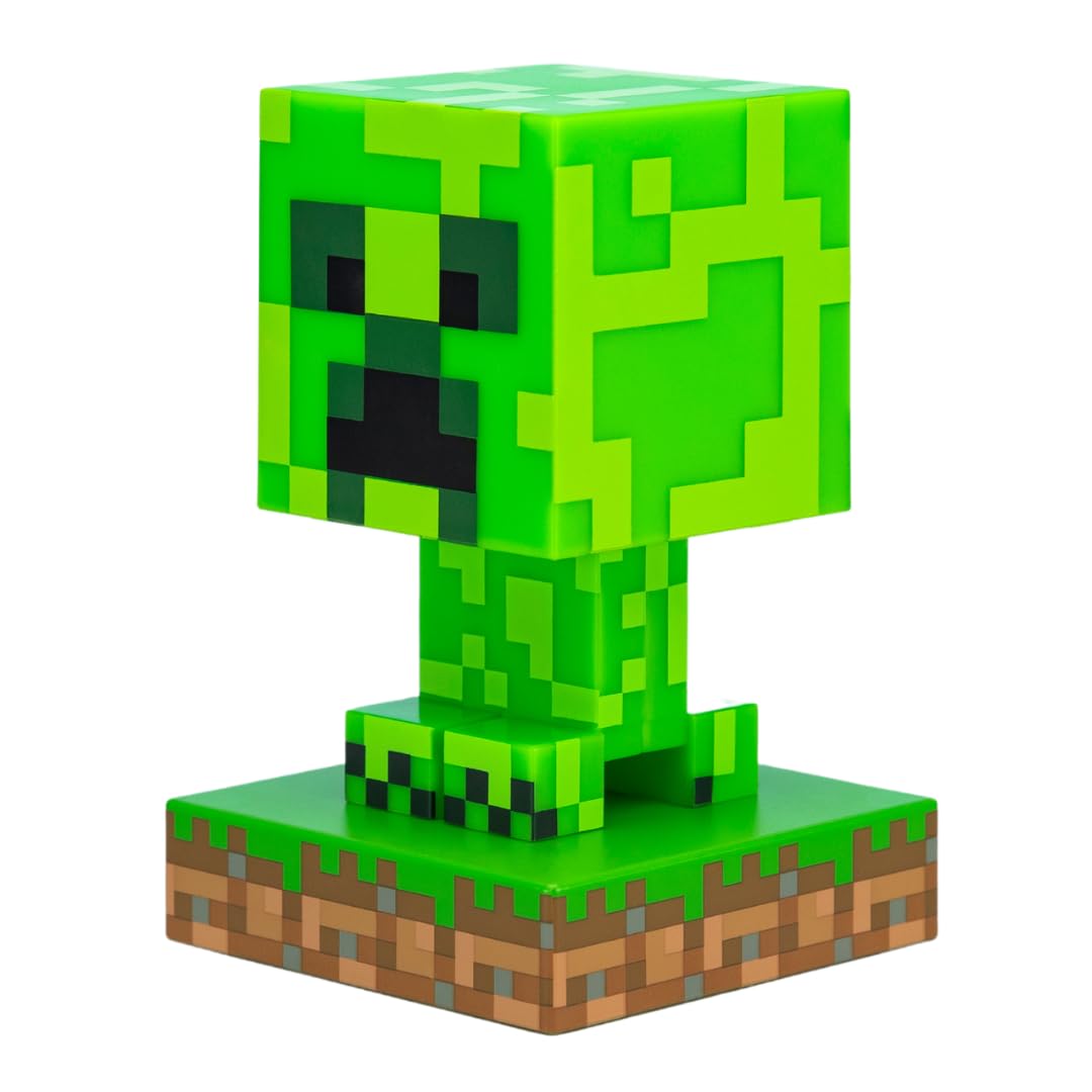 Lámpara 3D Paladone Minecraft Creeper Verde Luz Nocturna para Jugadores
