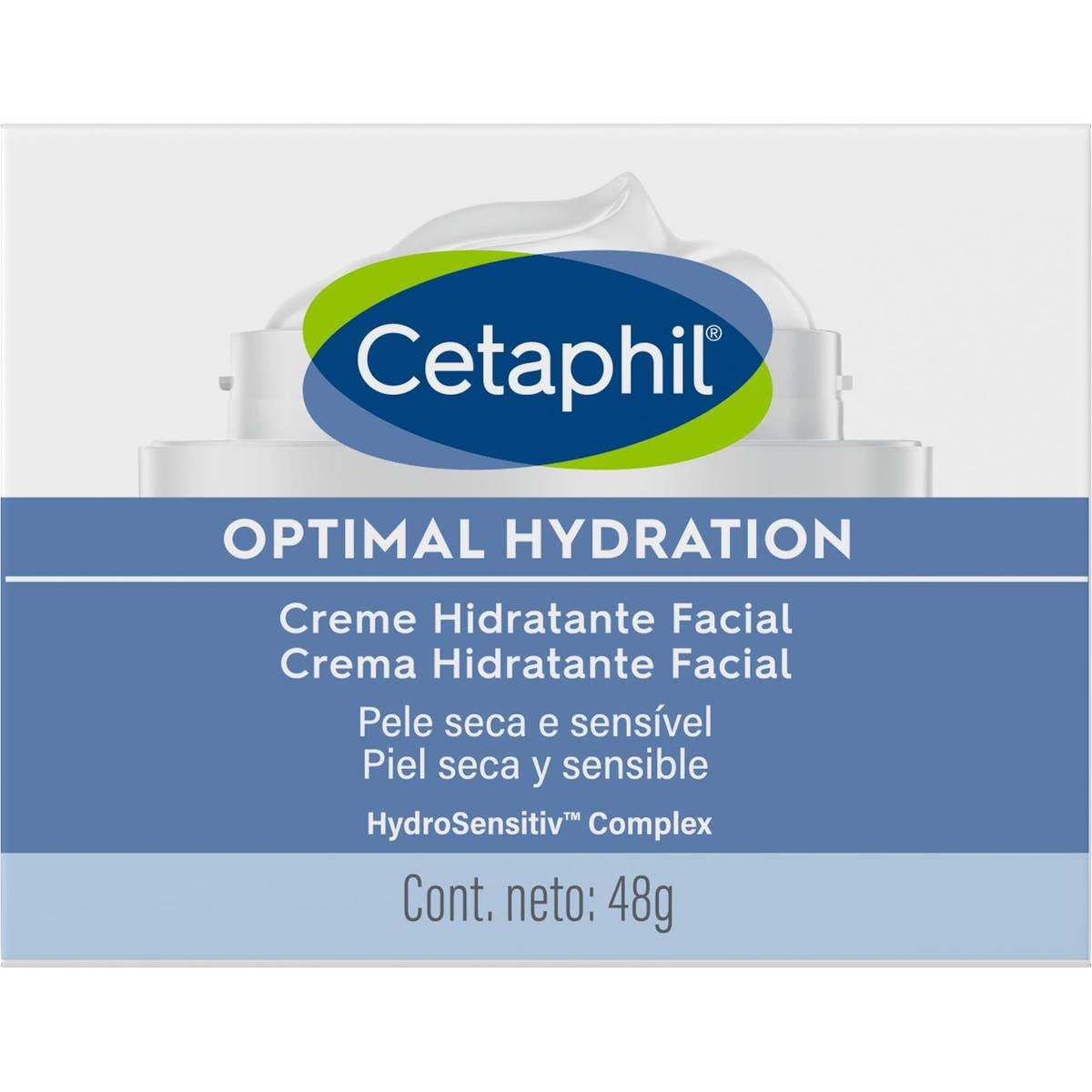 CETAPHIL Optimal Hydration Loción Hidratante Facial Ácido Hialurónico | Piel Sensible 48 g