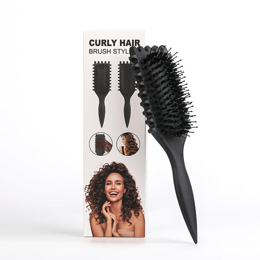 Cepillo Para Cabello Rizado Para Mujeres,Bounce Curl Brush,Cepillo Para Rizos,Cepillo Cabello Rizado,Peine Para Cabello Rizado,Cepillo Definidor De Rizos Bounce Curl,Cepillo 3d Para Rizos (Negro)