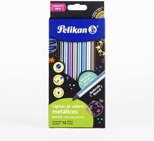 Lapices De Colores Metálicos Pelikan Con 12 Piezas