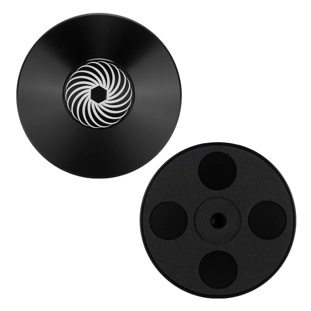 Estabilizador de Discos Alumino Negro Giratorio para LP y Vinilo
