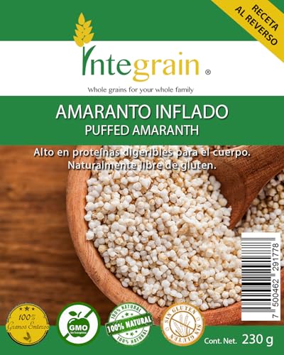 Amaranto Inflado 100% Natural Libre de Gluten y GMO's de Grano Entero