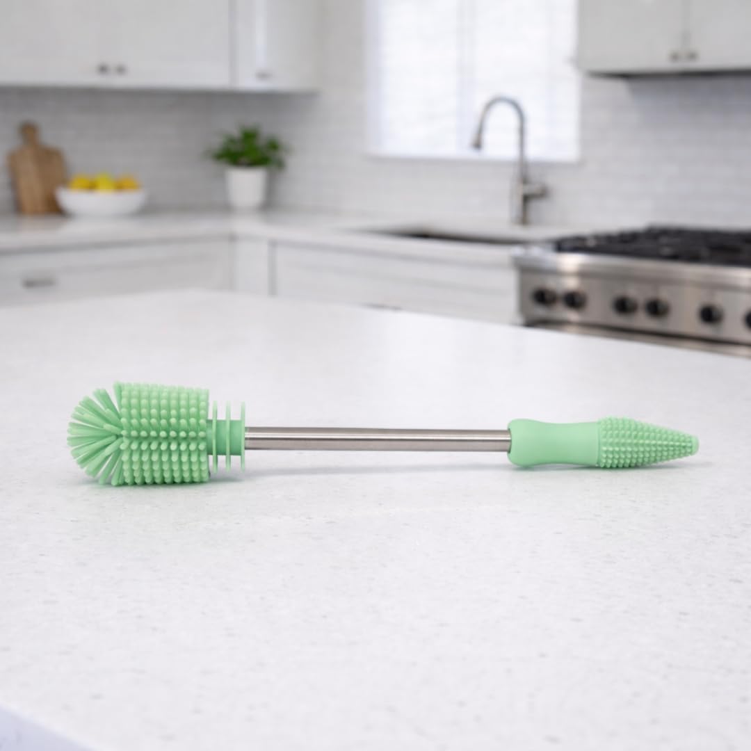 Haakaa cepillo para polvo de limpieza de silicona de grado alimenticio de doble punta (cepillo para polvo-lima)