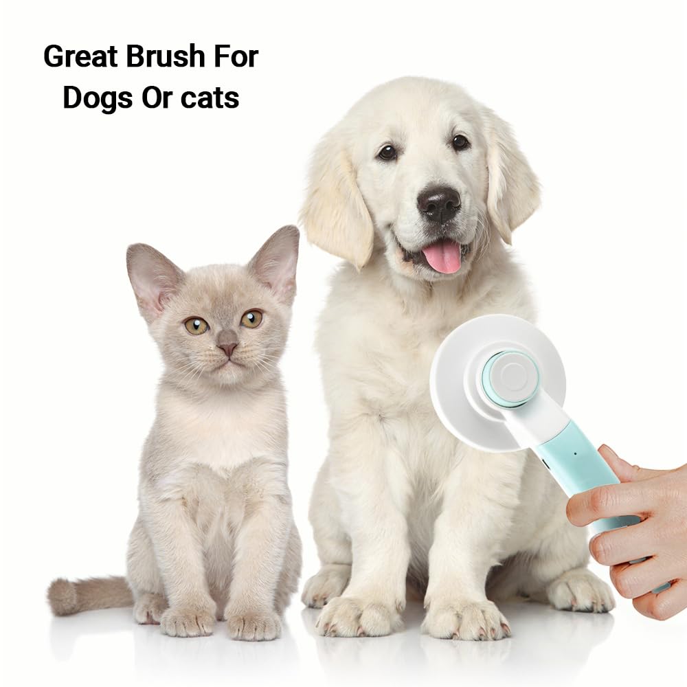 JESWO 2 en 1 Cepillo para Perro y Gato con Cortauñas Eléctrico, Autolimpiante Peines Quita Pelo de Mascotas, Limador de Uñas para Gato Sin Dolor Silencioso, Masaje y Peinado de Mascotas