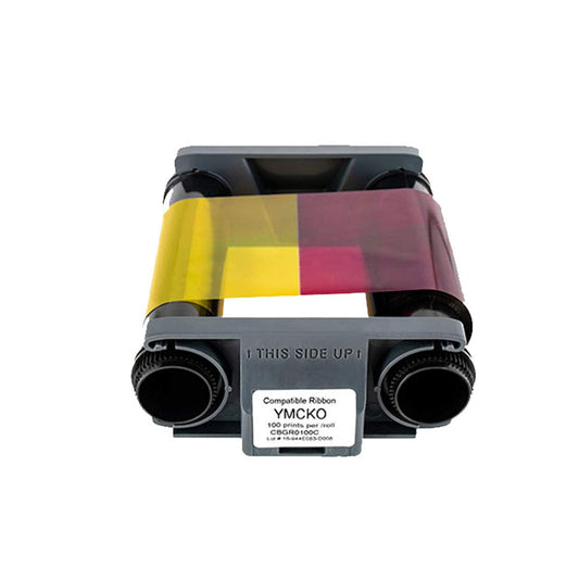 Cinta de cinta compatible CBGR0100C YMCKO para impresoras Evolis Badgy 100 Badgy 200, 100 imágenes