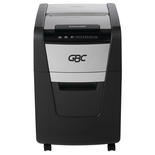 GBC Trituradora de Papel y Grapas, Auto Feed+ 100x, Corte Súper Cruzado P-4 de 100 Hojas, con Cesto de 34 litros. WSM1757602