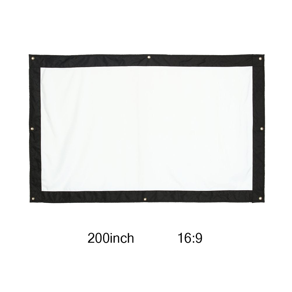 Pantalla de proyección de película de pared de 200 pulgadas, 16:9 HD, plegable, antiarrugas, portátil, pantalla de proyector de películas para cine en casa, exterior e interior, compatible con