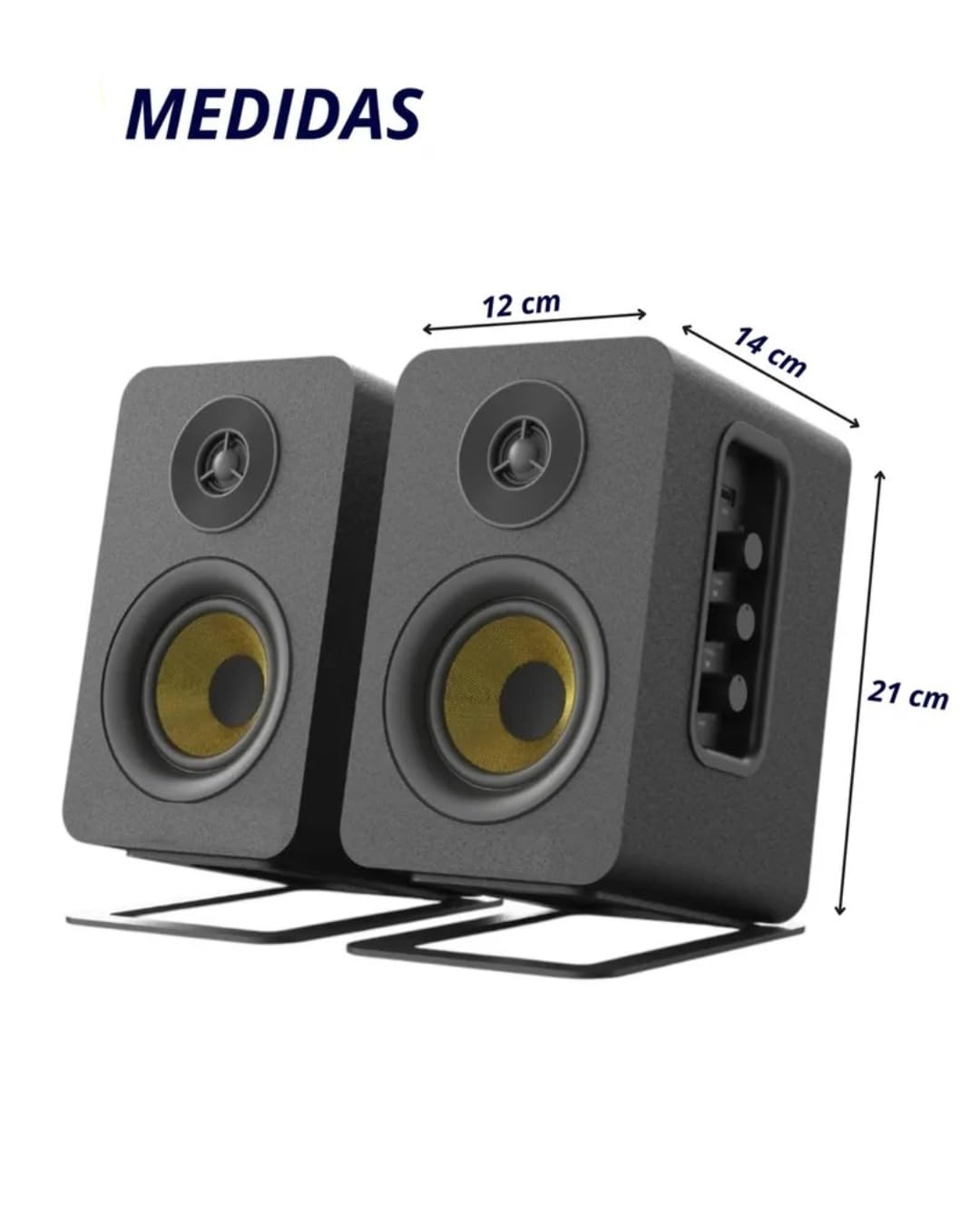 BLACK UNICORN Sistema de Audio con Sonido Envolvente con Subwoofer, Sonido Impactante, 40 W RMS, Graves Potentes, Entradas de 3.5 mm/RCA, PC/TV/Móvil/Tablet