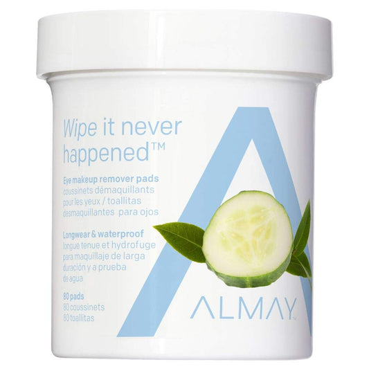 Almay Longwear & Waterproof Eye Makeup Remover Pads, 80 Counts