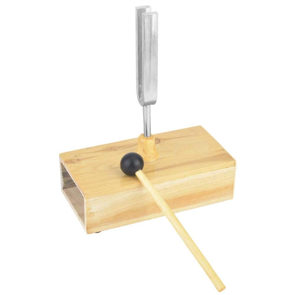 Diapasón, diapasón de viruta 440HZ con caja de resonador de madera y aldaba para diversos experimentos, como el sonido de la ocurrencia
