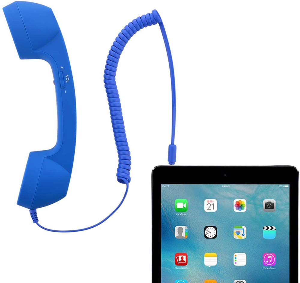 Altavoz Retro YTYKINOY Azul para Teléfono Celular y Micrófono para iPhone, iPad y Smartphones