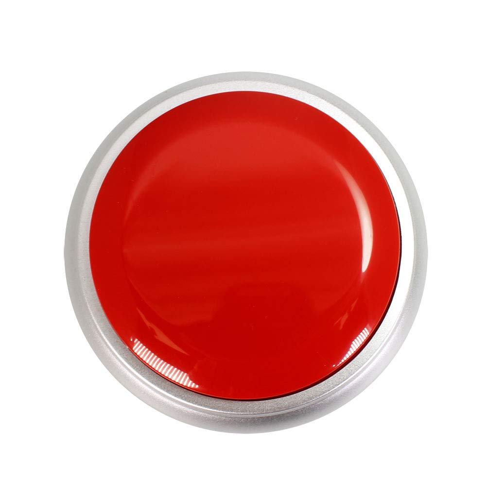 Botón de Grabación de Voz Grabable Rojo y Plateado para Oficina