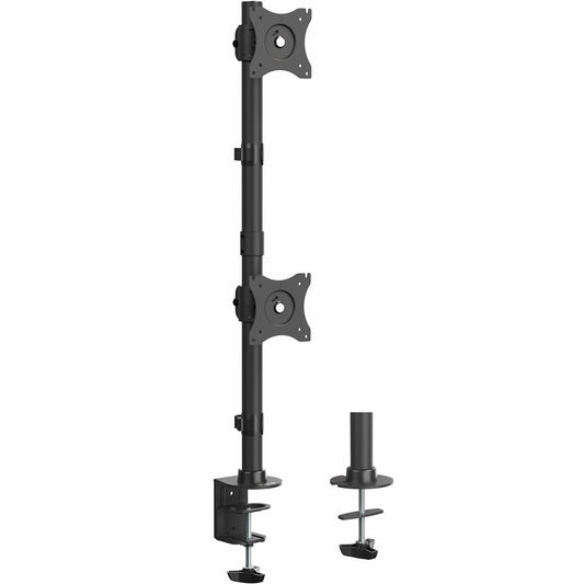 Soporte de Computadora Vivo Ajustable para Monitor Dual Negro con Placas VESA para 2 Pantallas LCD Ultra Anchas de hasta 34 Pulgadas en Matriz Apilada