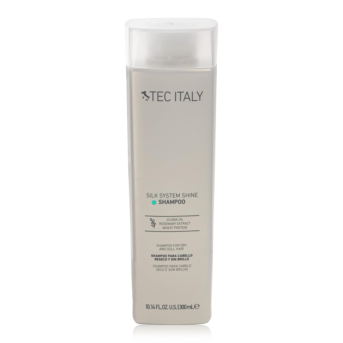 TEC ITALY Silk System Shine Shampoo 300 ml | Shampoo para Cabello Seco y Teñido | Aporta Brillo, Suavidad y Hidratación | Limpieza Suave con Ingredientes Naturales | Cuidado Profesional