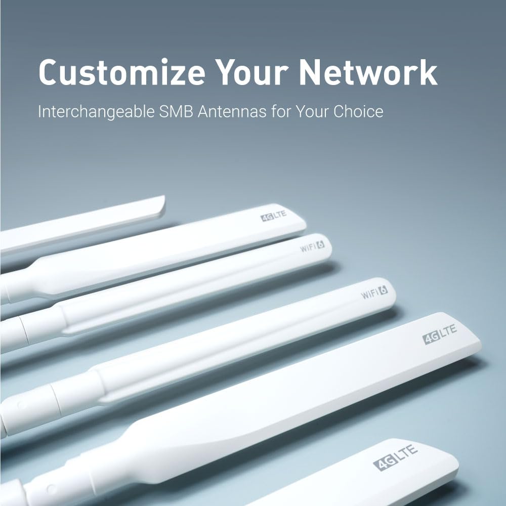GL.iNet GL-X3000 (Spitz AX) 5G NR AX3000 Gateway Router Celular, Wi-Fi 6, Antenas Desmontables, Dual-SIM, Certificado para Dispositivos IoT de T-Mobile y AT&T, Ideal para RV