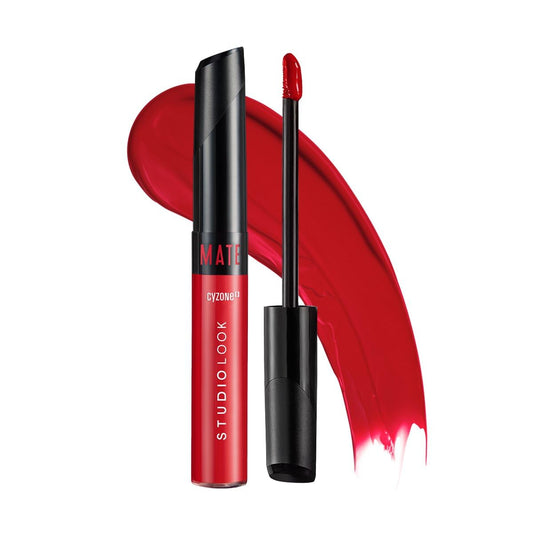 CYZONE - Studio Look Labial Mate Color Pop of Red 6 g, 24 Horas de Color e Hidratación, Labial Líquido con Tecnología Hydra Shot y Elastic Film, Secado Rápido y Textura Ultraligera