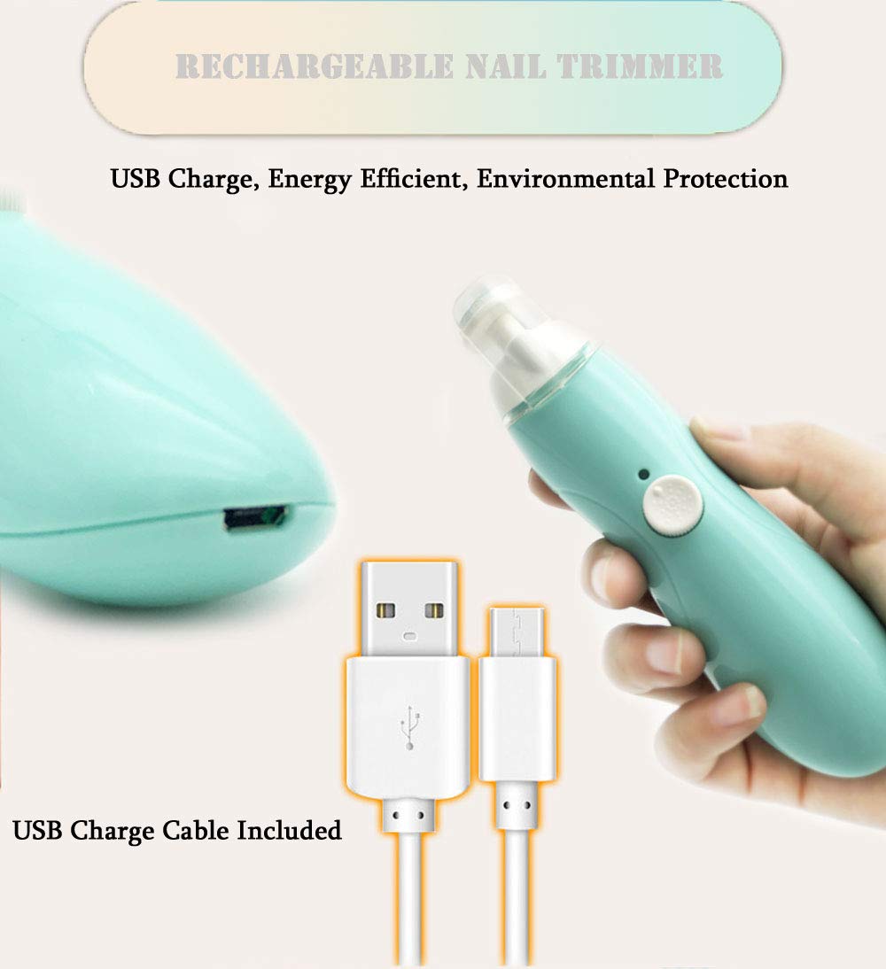 Fansidi - Lima de uñas de bebé recargable para recién nacido o bebé recién nacido uñas y uñas de los pies - Accesorio para niñas y niños - almohadillas para orejas de repuesto adicionales incluidas (azul)
