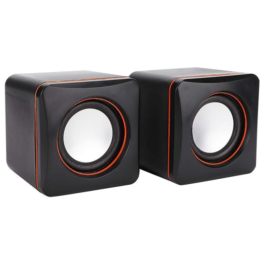 Oumij Altavoces de La Computadora Mini Cube USB Stereo 3.5mm Jack Altavoz con Cable para Computadora de Escritorio PC Portátil Altavoces Portátiles de Escritorio(Dual Track)
