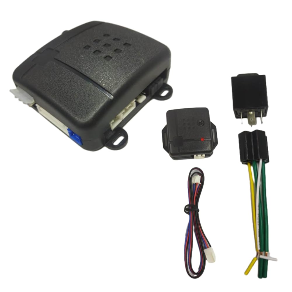 Kit de Cierre Central Universal MASO Negro con Detector de Vibración y Controlador para Auto