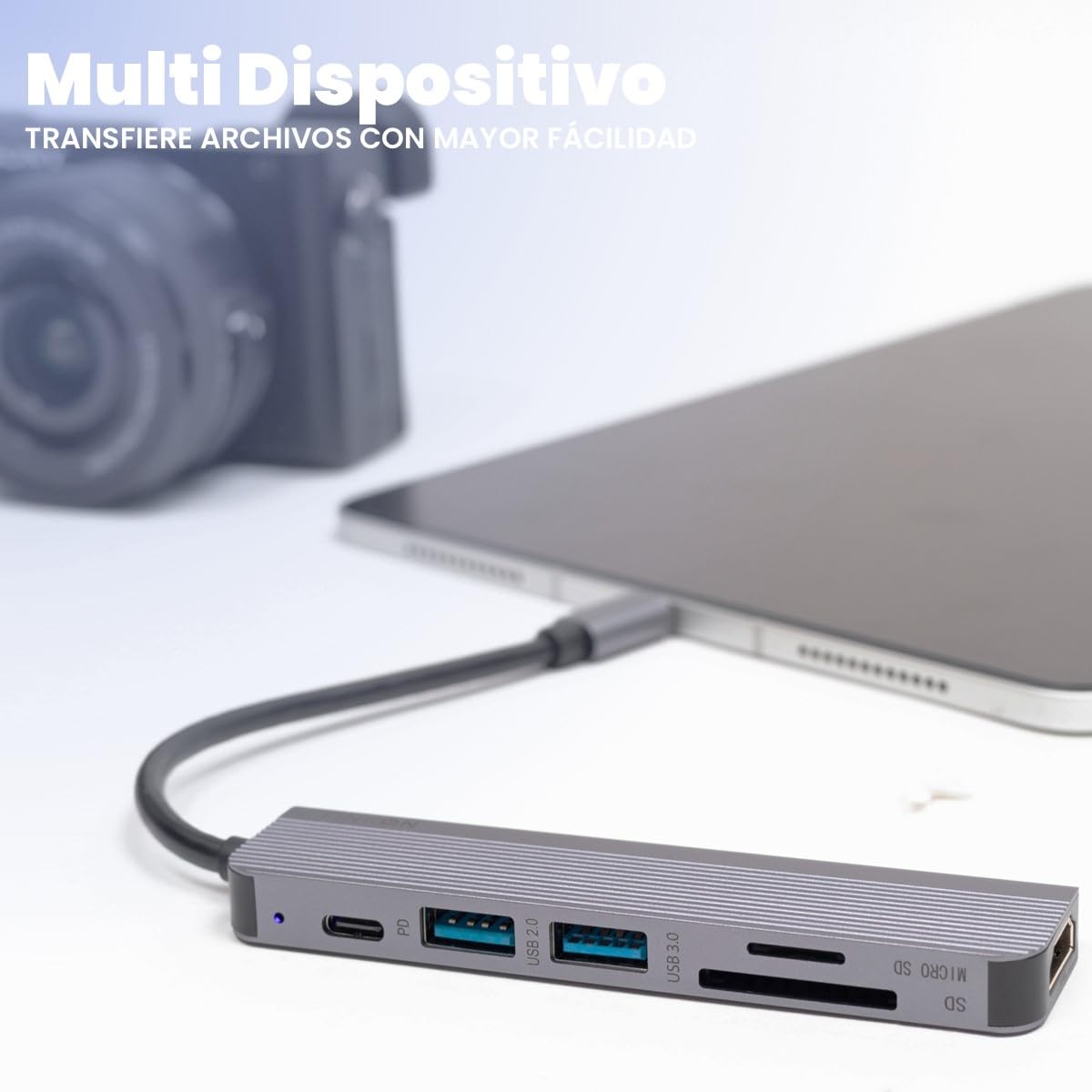 LINKON - Hub USB C Adaptador USB a Tipo C HDMI 4K, Ethernet Red RJ45 100Mbps, 2 Puertos USB 3.0, Carga Rápida 87W PD, Docking Station, Adaptador de Red (6 en 1)