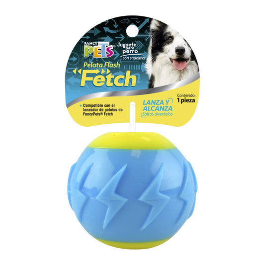 Fancy Pets Pelota Fetch Flash Color Azul con Sonido para Perro