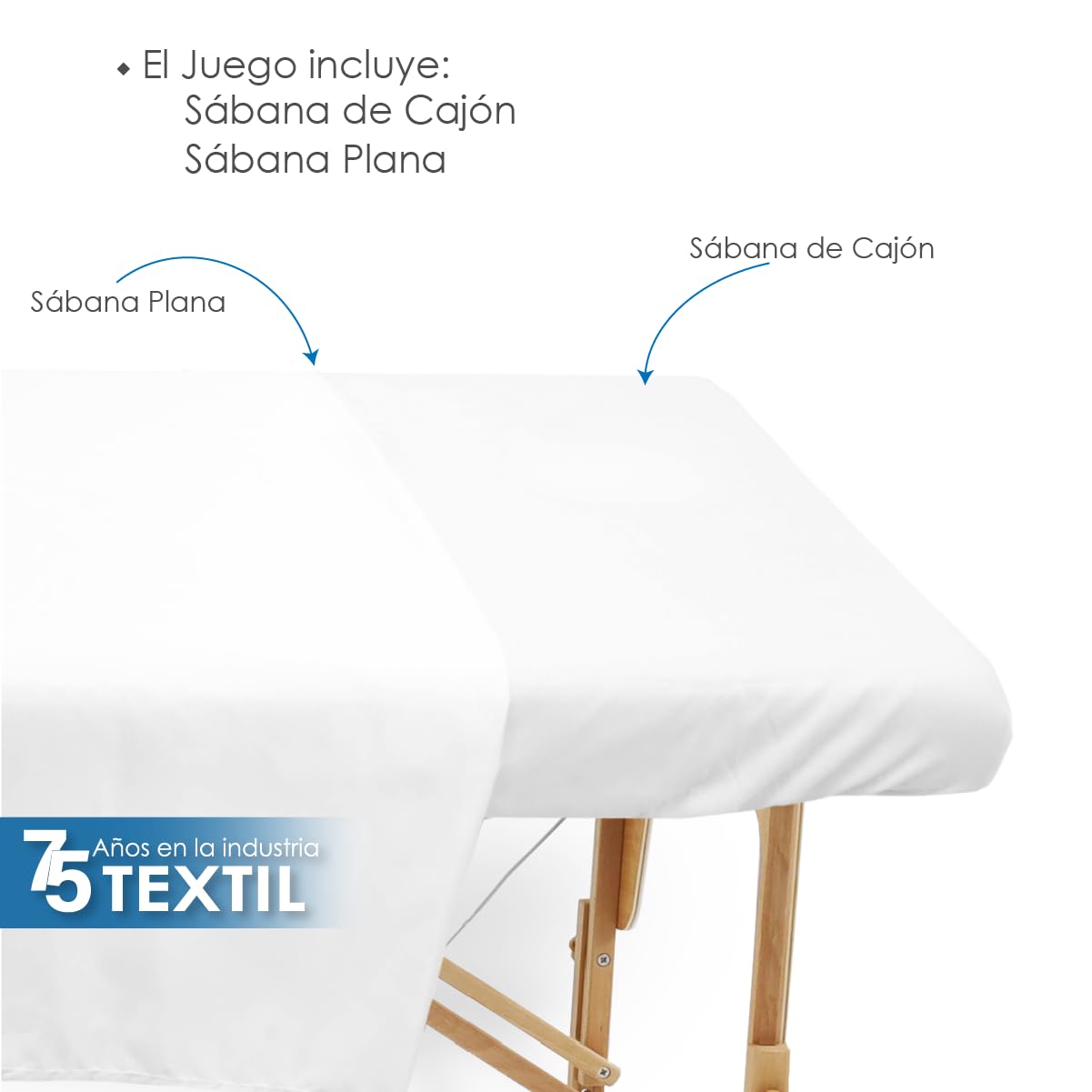 La Nueva Perla Juego Sabana Camilla Masaje Spa Exploracion Microfibra Color (Blanco, 1 Juego (2 Piezas))