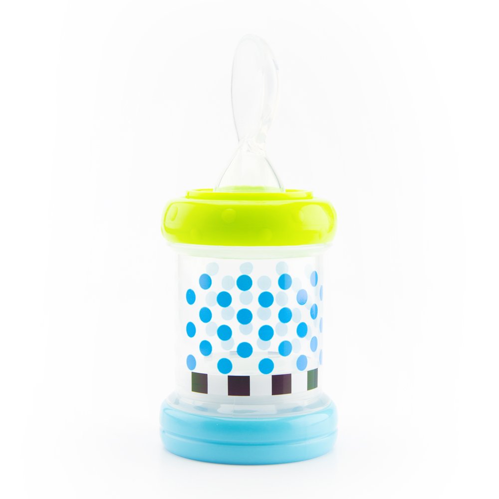 Sassy Baby Food Nurser - Juego de 4 meses de 56 a 4 oz 100% silicona pezón y cuchara sin BPA