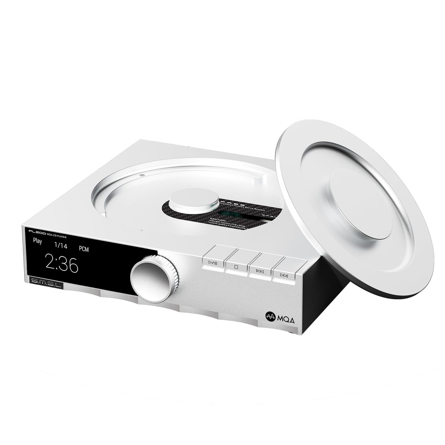 S.M.S.L PL200 MQA-CD, Reproductor Hi-End Con Chip DAC AK4499EX, Bluetooth de Alta Gama 32 Bits/768 kHz, DSD512, Decodificación MQA Completa, Entrada CD/Bluetooth