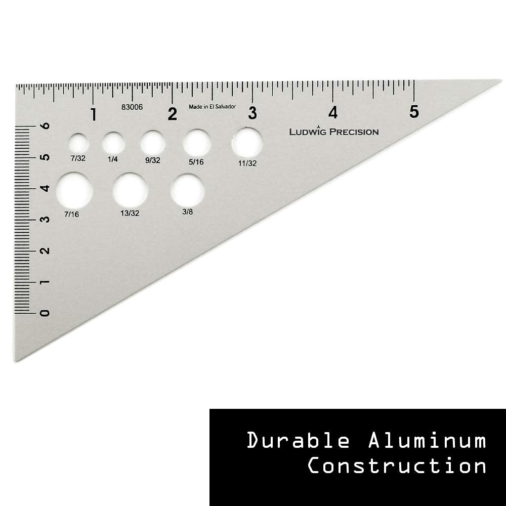 Triángulo de Precisión Alumicolor Ludwig 30-60-90 Blanco 15.24 cm
