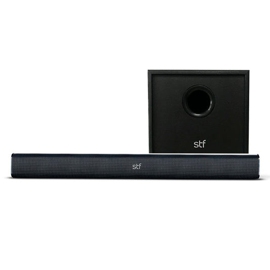 STF Barra De Sonido Alud Pro con Subwoofer | Entrada 3.5 mm | Entrada Óptica | HDMI | Audio Inalámbrico | Entrada USB | Teatro En Casa