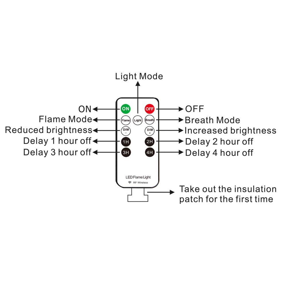 Luces LED de llama con temporizador remoto, PDGROW Lámpara de llama 4 modos USB recargable luces de fuego para interiores y exteriores, lámpara decorativa colgante para chimenea, luz romántica para