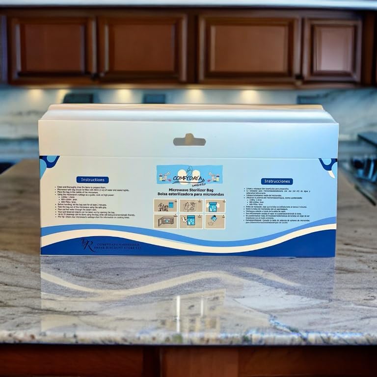 Comfydaya Safeshield - Bolsa esterilizadora para microondas (para pezones, botellas de leche, accesorios para extraer leches). Paquete de 10