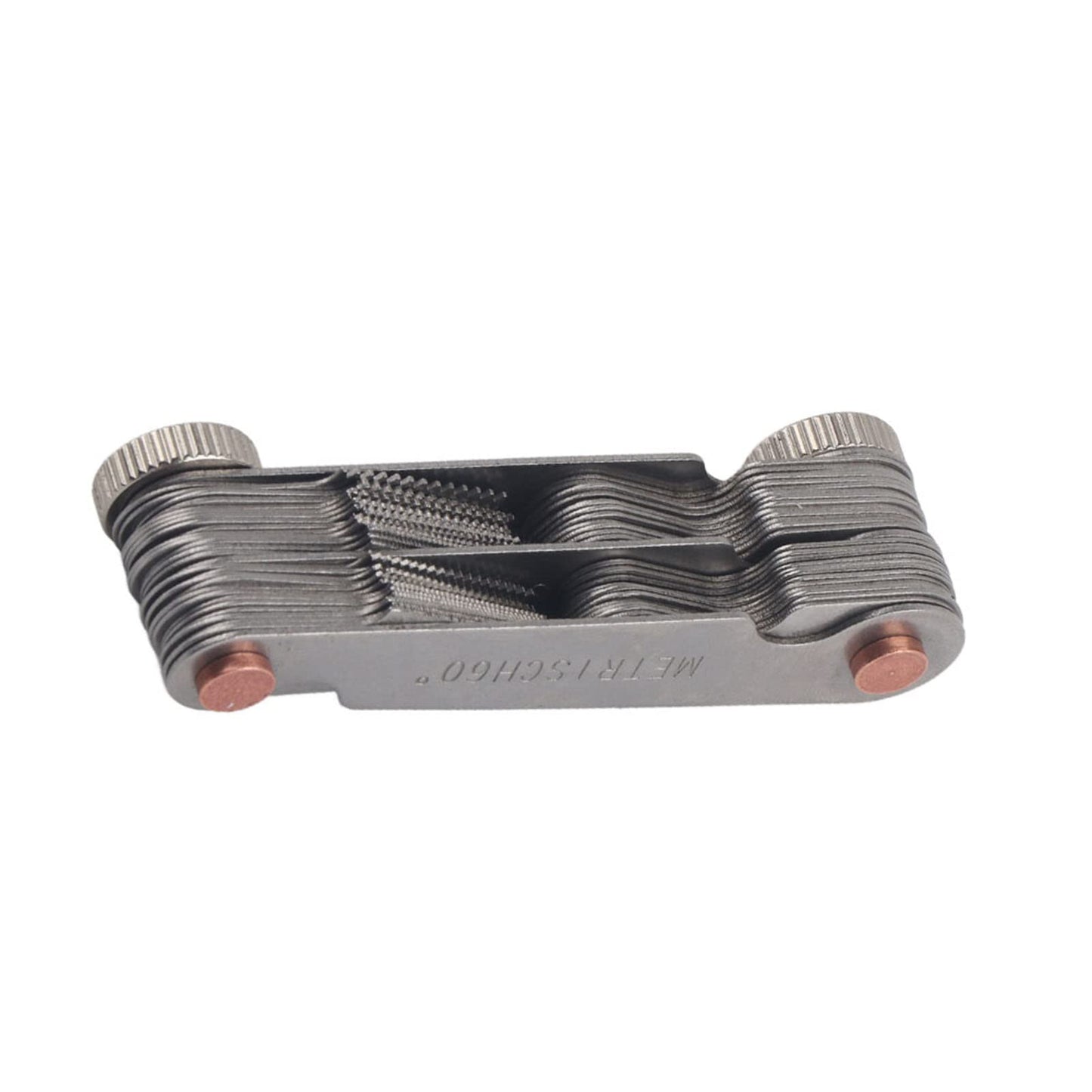 Calibrador de rosca, 51/52Pcs Métrico + imperial (52pc) Calibrador de rosca de acero inoxidable, Herramienta de medición de paso de tornillo de 60 y 55 grados(Metric+ imperial (52pc)) Calibradores