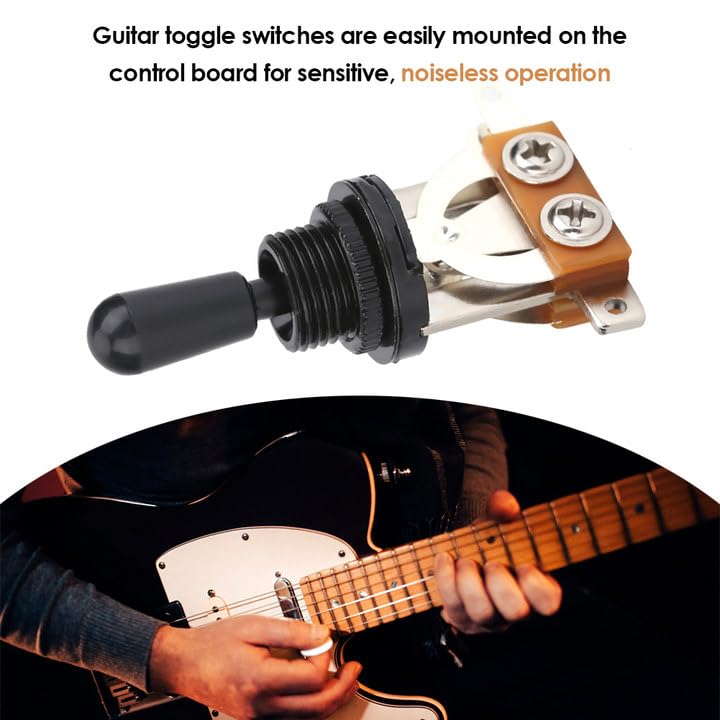 3 Way Switch, Metal Toggle Switch for Electric Guitar, Black, Replacement Part for LP Style Guitars, for Electric Guitar Players