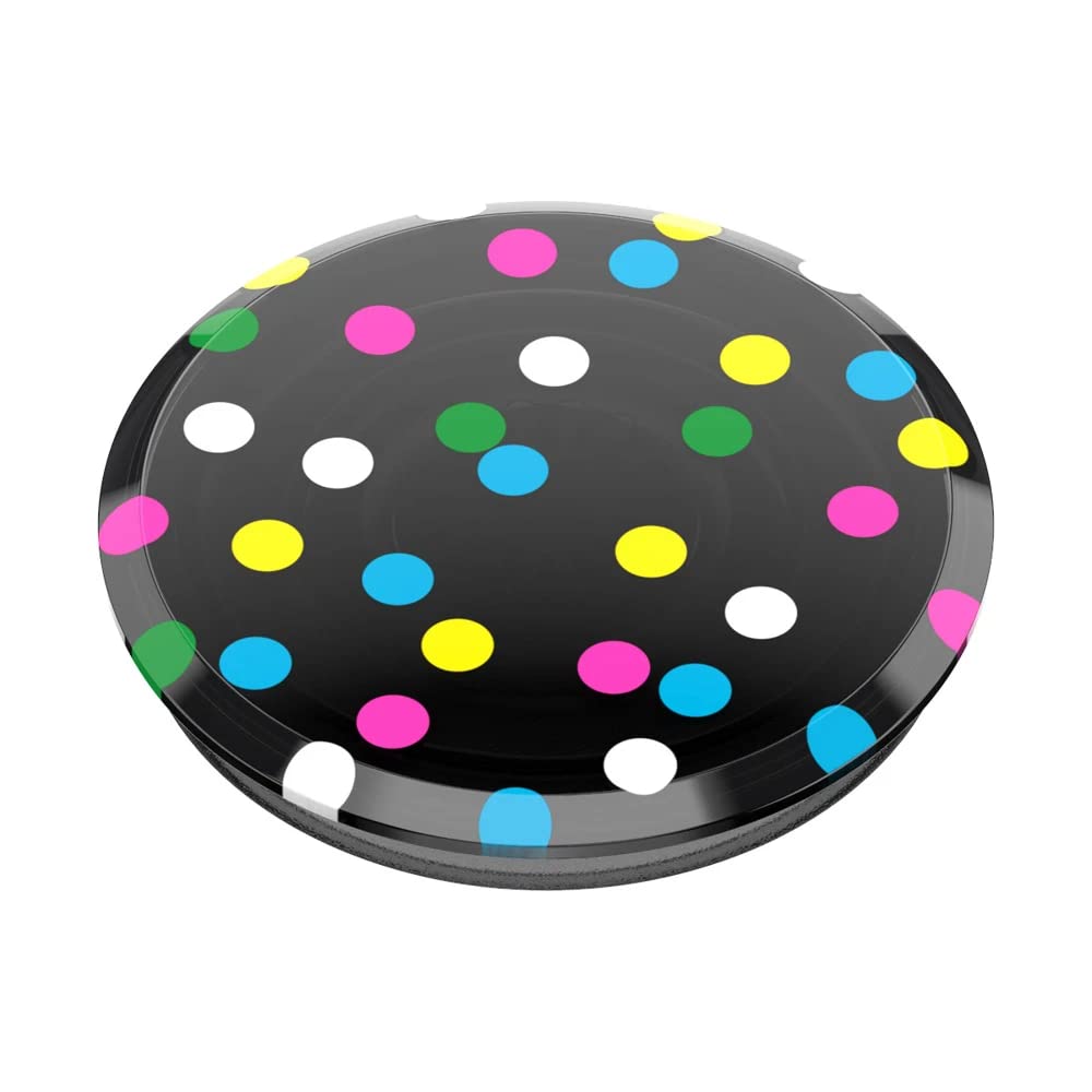 Empuñadura para Teléfono PopSockets Disco Negro con Soporte Expandible Translúcido