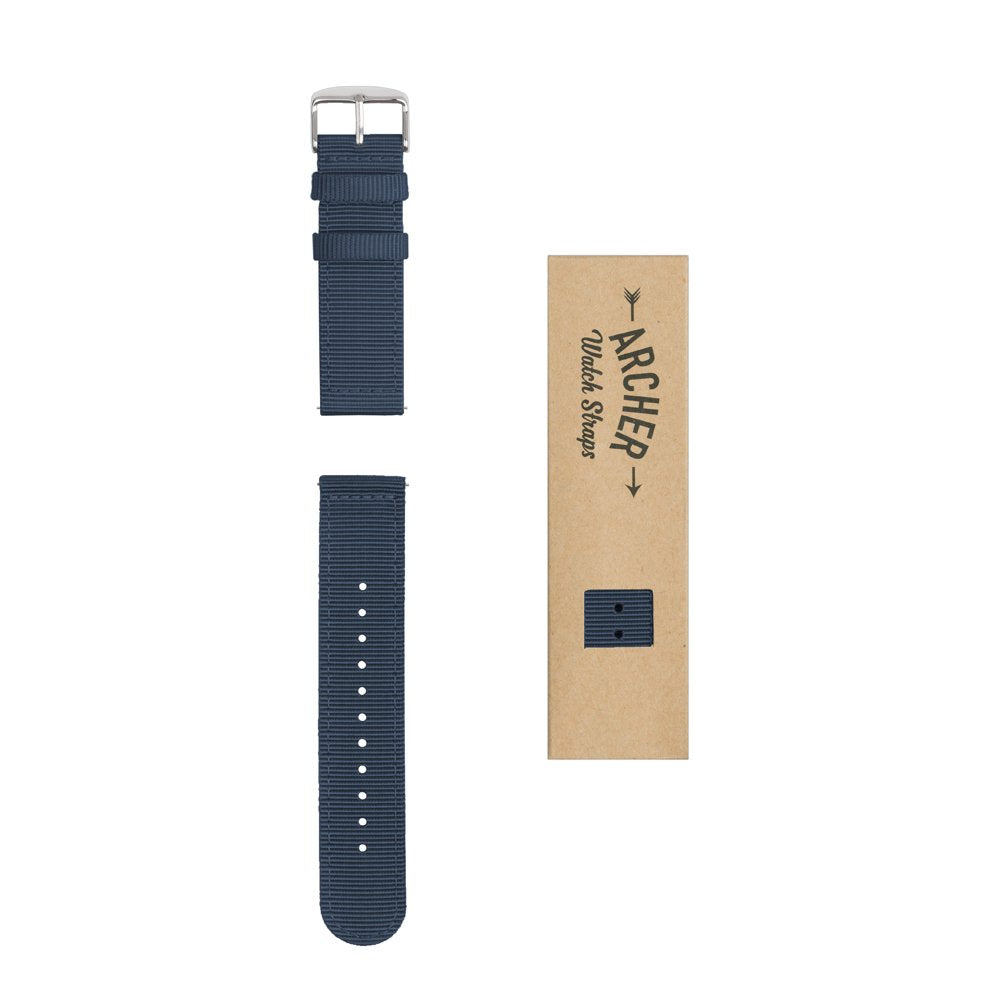 Correa de Reloj Archer Azul Marino de Nailon Premium de Liberación Rápida 18mm