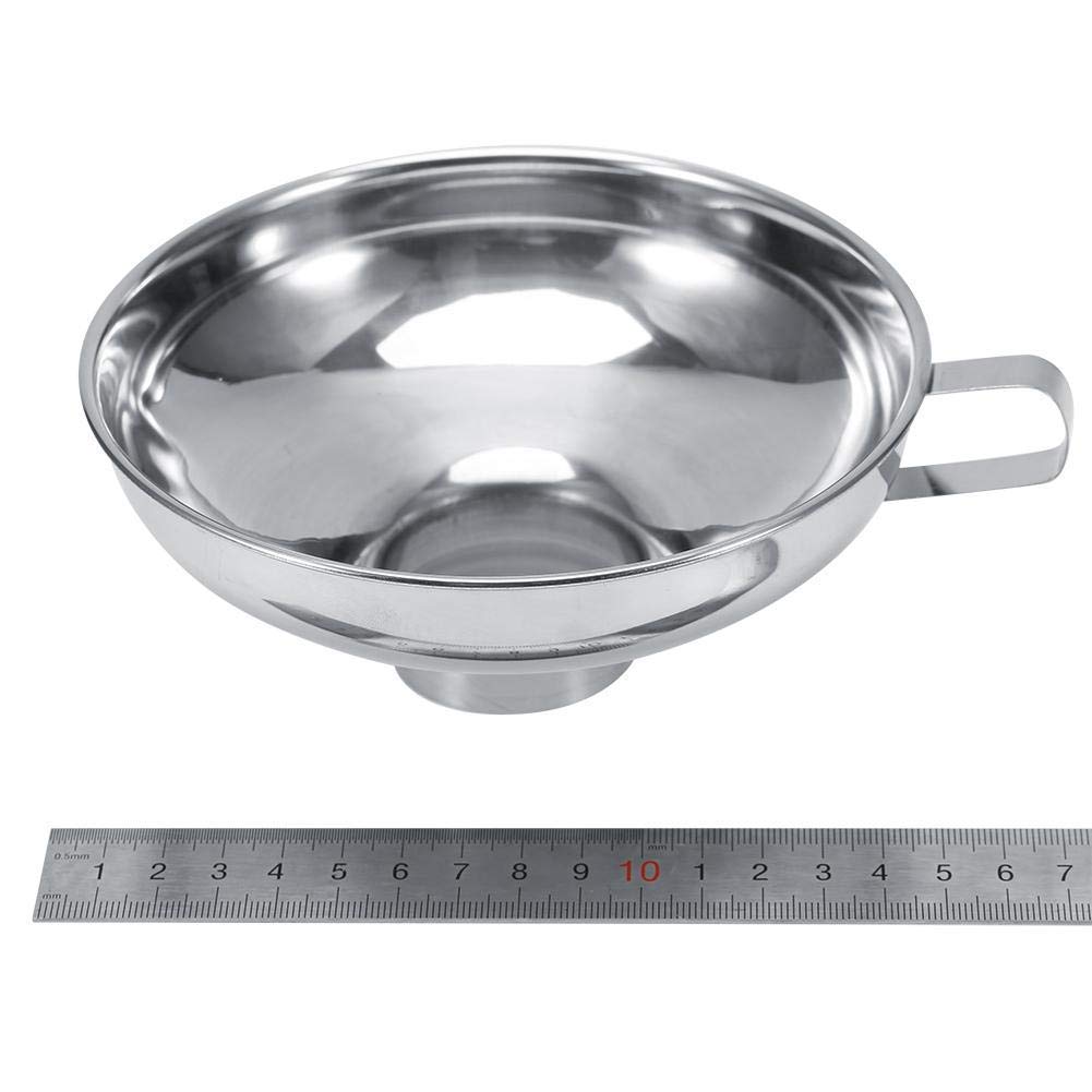 Embudo de Acero Inoxidable Hogar Ancho de la Boca con Mango Metal Pequeño para Utensilios de Cocina