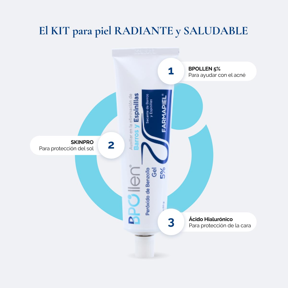 BPO LLEN Gel Limpiador Facial Anti-Acné con Peróxido de Benzoilo 5% | Tratamiento Anti-Imperfecciones | Antiseborreico y Antiséptico | Indicado para Combatir el Acné Leve o Moderado | 60 ml