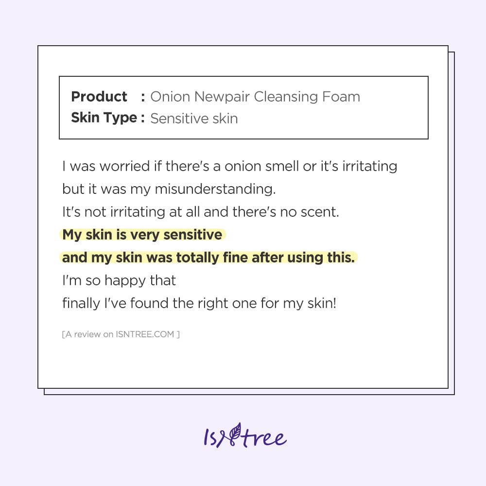 Isntree Espuma Limpiadora Facial Onion Newpair Cleansing Foam - Coreana con Extracto de Cebolla y Ácido Tranexámico, Imperfecciones, 150 Ml, IsNtree, SKIN_CLEANING_AGENT, Espuma, 1 Unidades