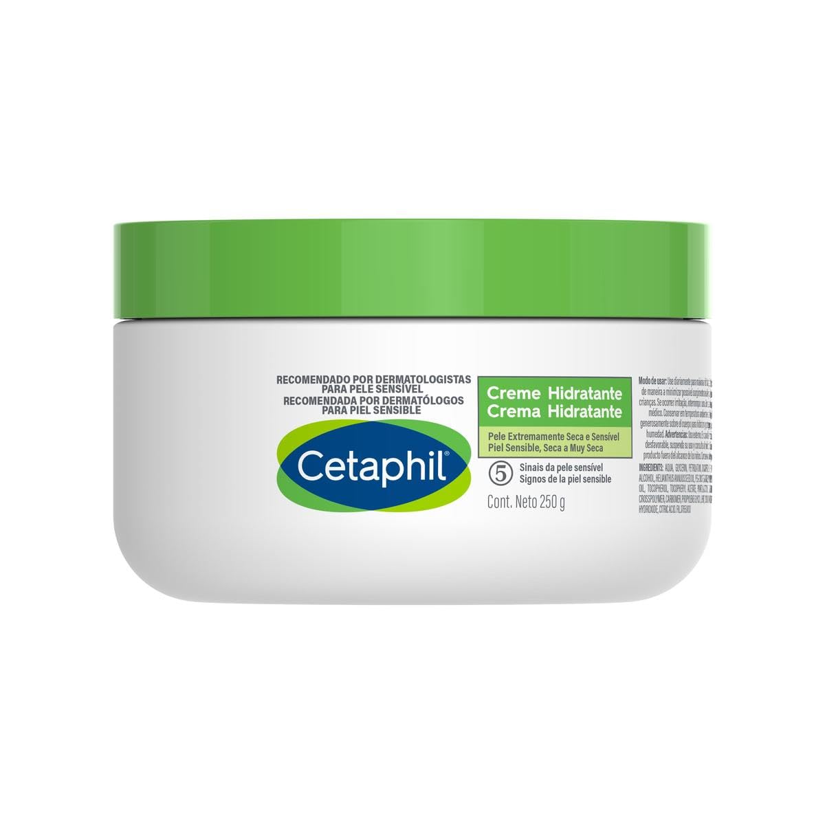 CETAPHIL Crema Hidratante 1 pz 250 g Restablece la Barrera Natural de la Piel en 1 Semana Recomendada por Dermatólogos para Piel Sensible