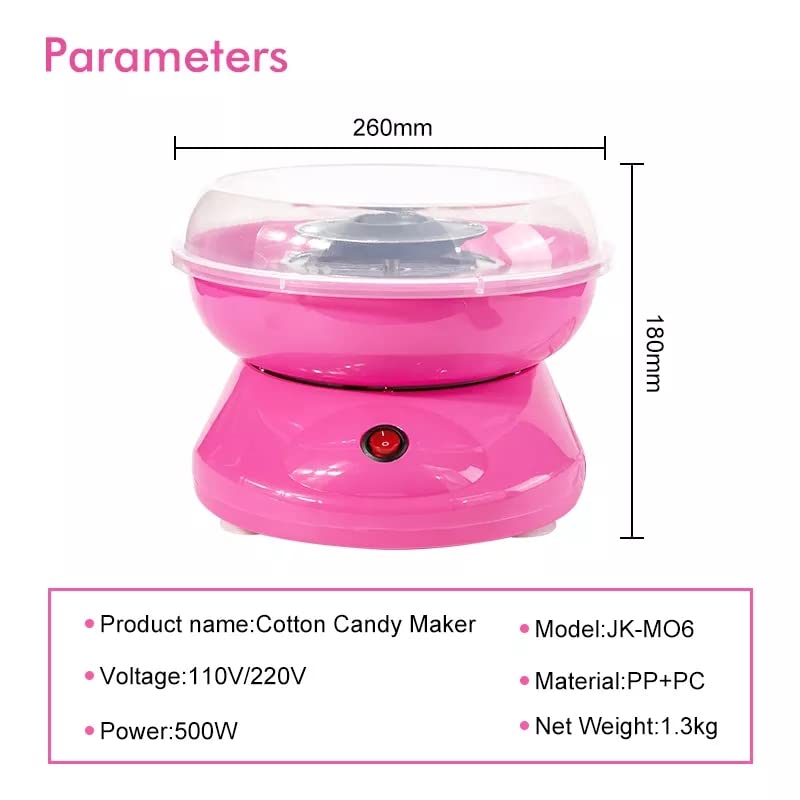 Máquina de algodón de azucar, regalo para niños, máquina de azúcar para hacer hilo de azúcar, ideal para regalo fiestas en casa, cine y regalo de cumpleaños (Rosa)