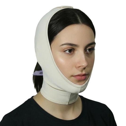 SANDRA&MONTIEL Mentonera post quirúrgica unisex unitalla ajustable para bichectomía, Correa adelgazante facial reduce papada