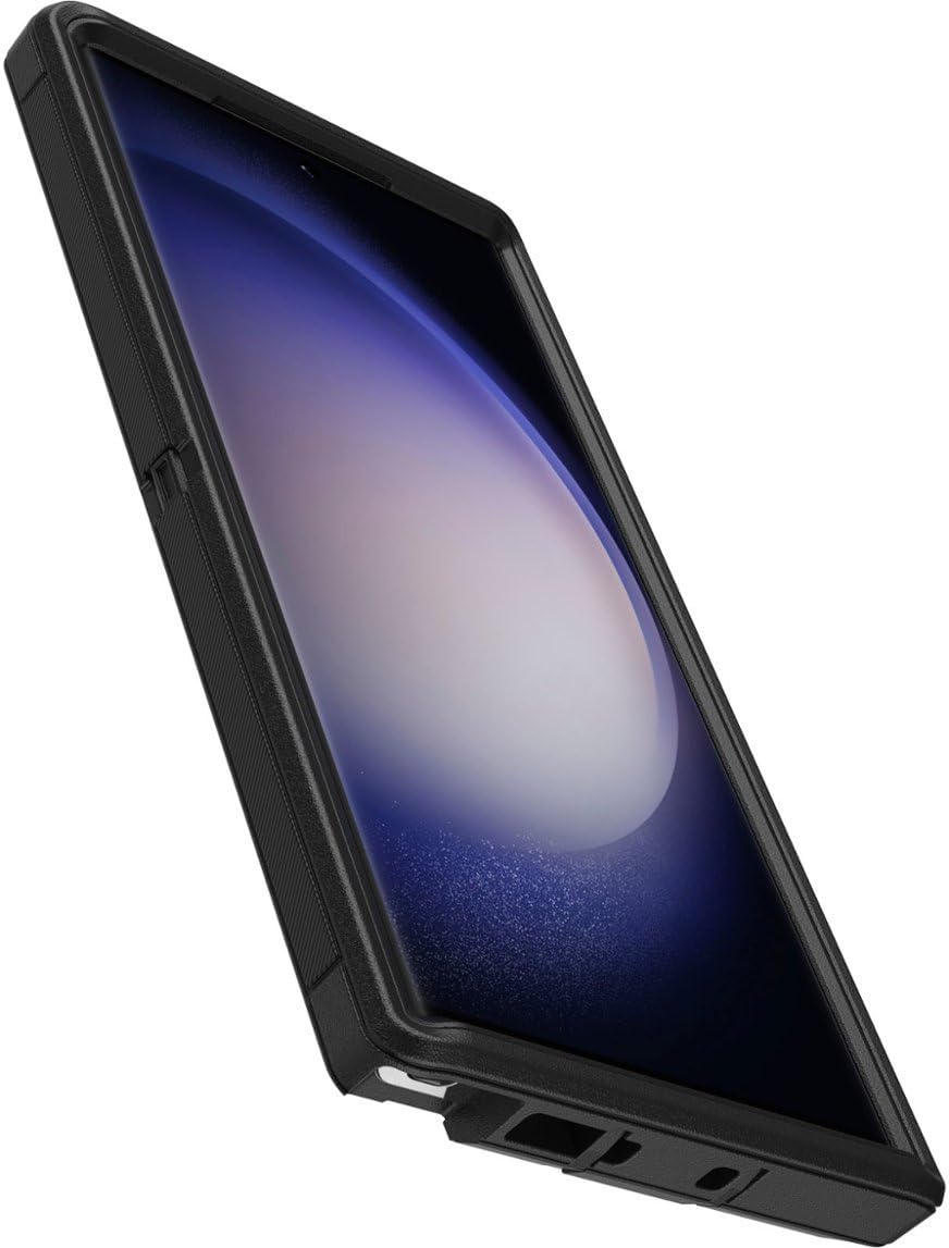 Funda Defender OtterBox Galaxy S23 Ultra Negro Resistente y Duradero con Protección de Puerto y Defensa Microbiana
