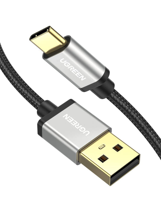 Cable USB C UGREEN 3M Negro Nylon Trenzado Carga Rápida