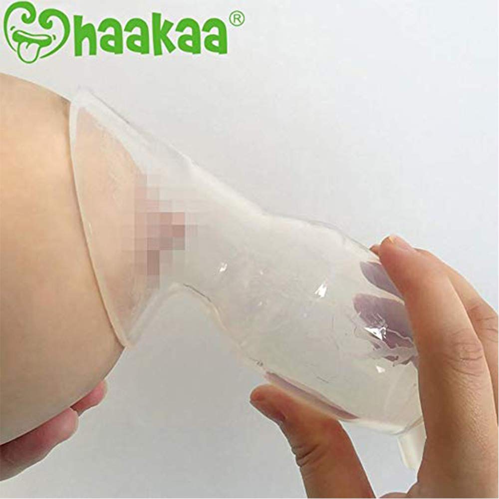 Haakaa Extractor de leche de silicona de 4 onzas/100 ml con base de succión, 100% silicona de grado alimenticio, sin BPA ni ftalatos