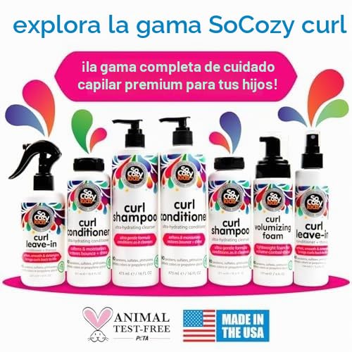 SoCozy Curl Leave-In Conditioner - Detangles and Restores Curls While Infusing Them with Moisture for Shiny, Soft Curls - Sweet Pea Scent, 8 Fluid Ounces