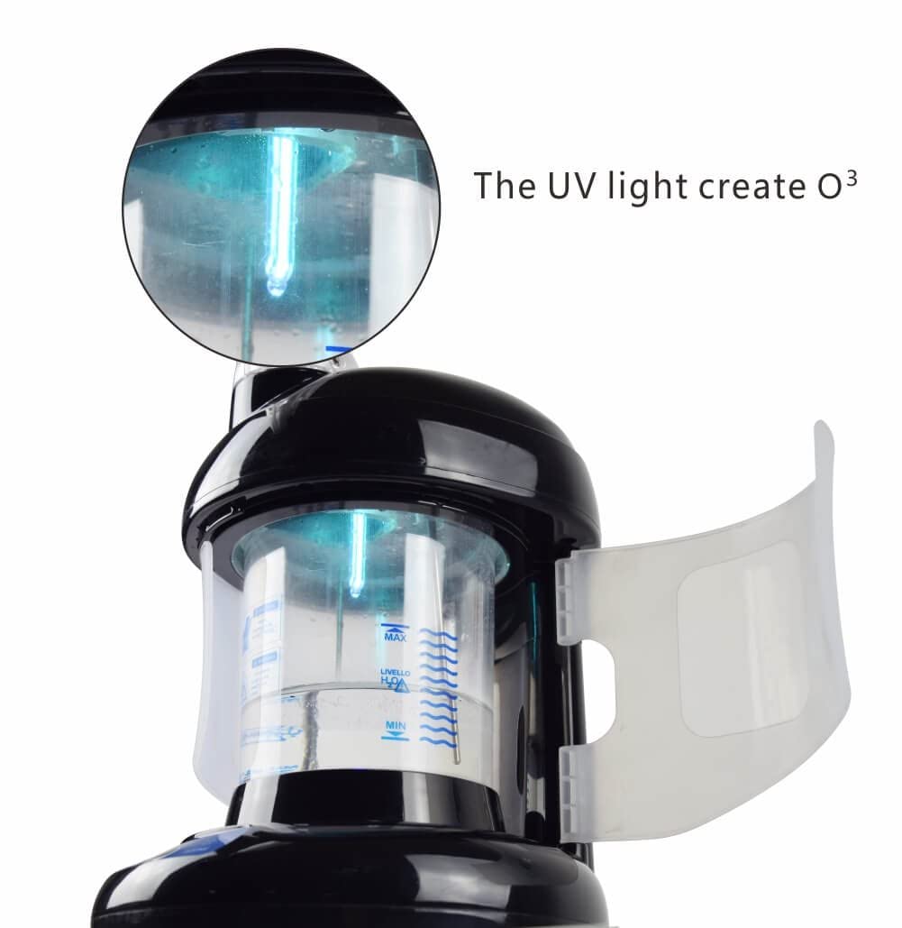 Kingsteam Evaporador de ozono máquina de vapor 2 en 1,Diseñado para el cuidado personal en casa y en el salón，negro